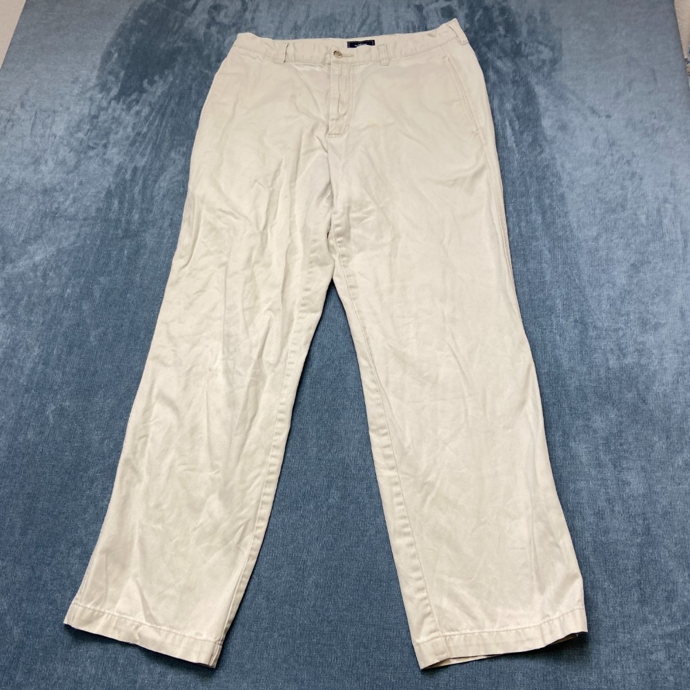 Dockers Chino Pants Mens 32x32 White Cotton Flat Front Outdoor Straight Leg